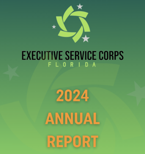 ESC-FL 2024 Annual Report title page screenshot Screenshot of the title page for the 2024 Annual Report of the Florida affiliate, Executive Service Corps- Florida